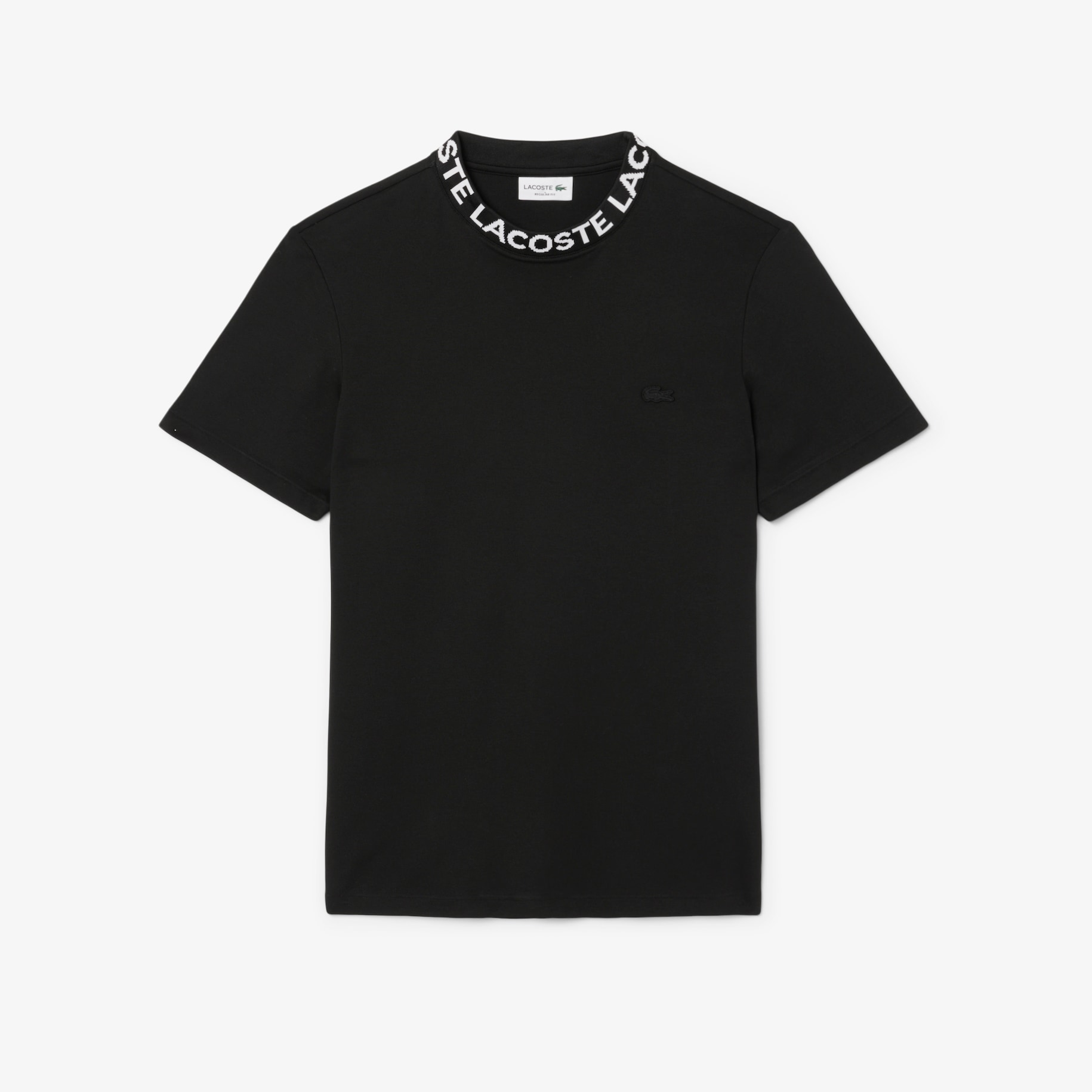 Regular Fit Jacquard Neck Stretch T-Shirt image number 3