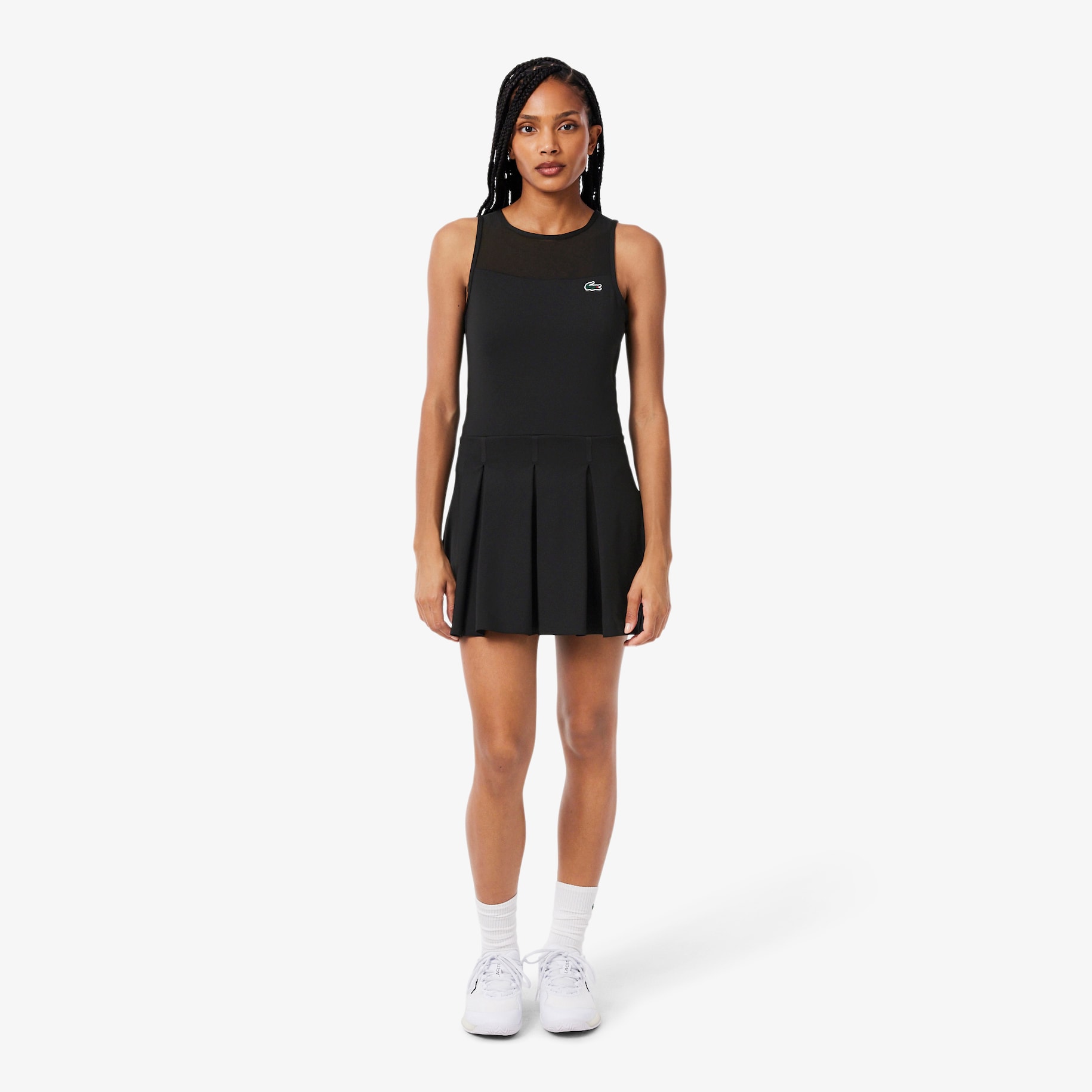 Dual Fabric Pleated Stretch Tennis Dress image number 0