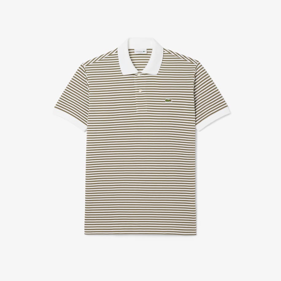 Classic Fit L.12.12 Striped Petit Piqué Polo Shirt image number 3