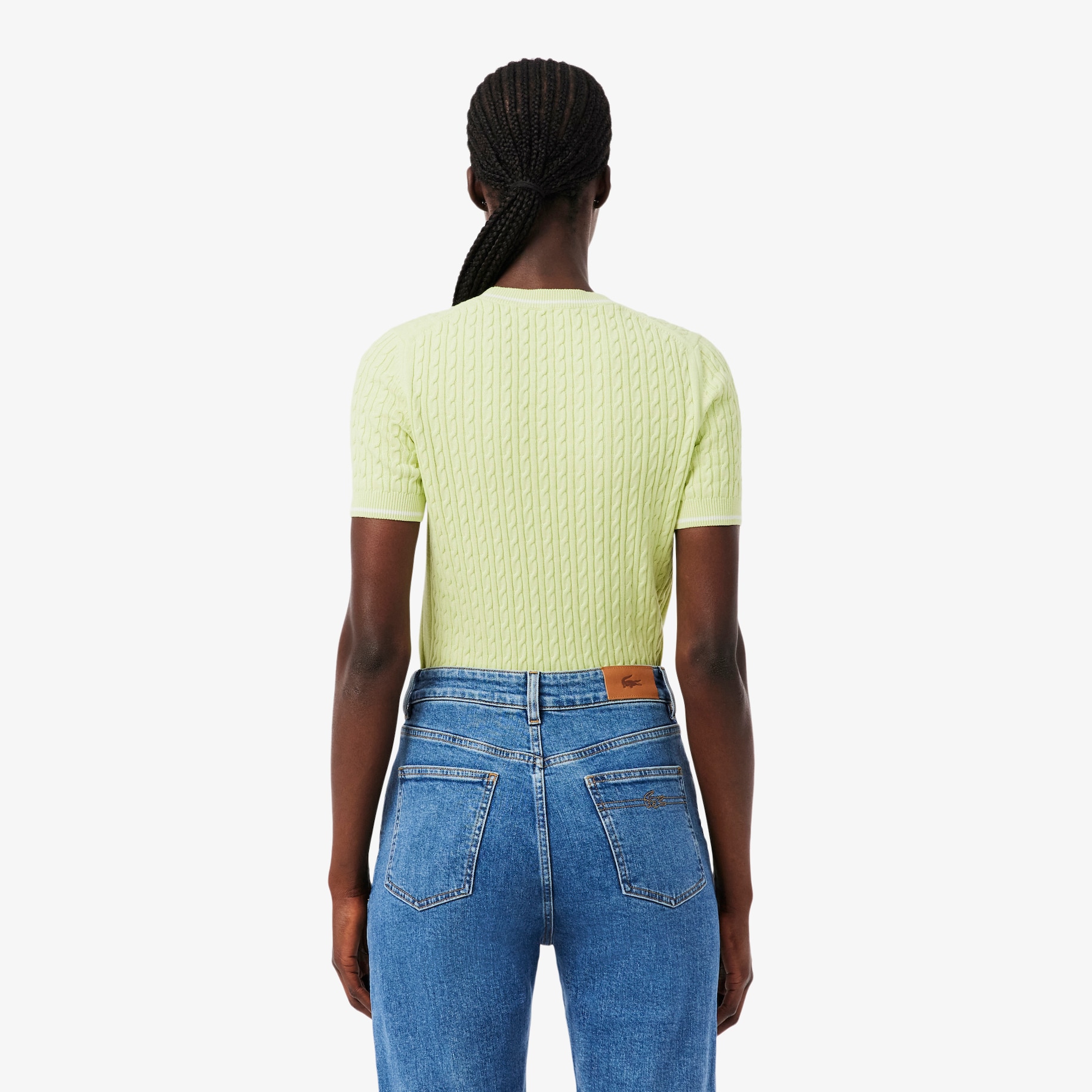 Short Sleeved Cable Knit Sweater image number 2