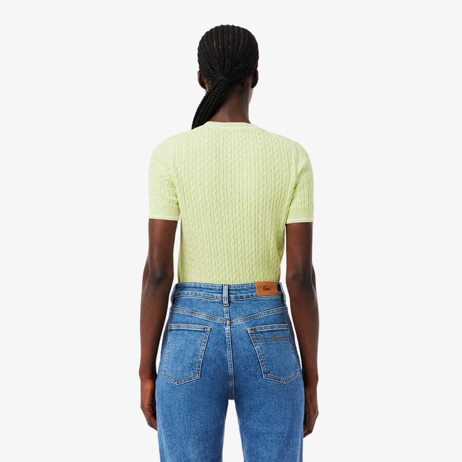 Short Sleeved Cable Knit Sweater image number 2