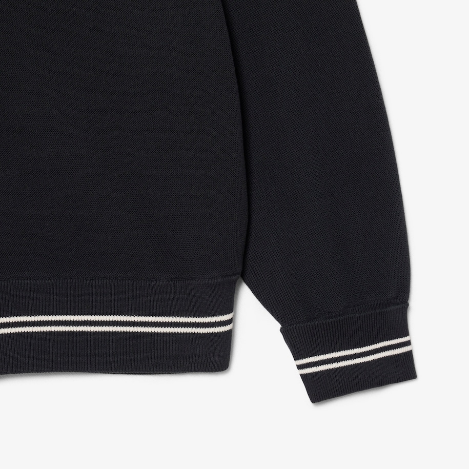 Relaxed Fit Stripe Detail Cotton Cardigan image number 5