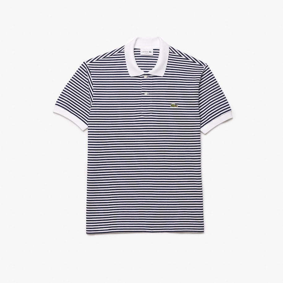 Classic Fit L.12.12 Striped Petit Piqué Polo Shirt image number 3
