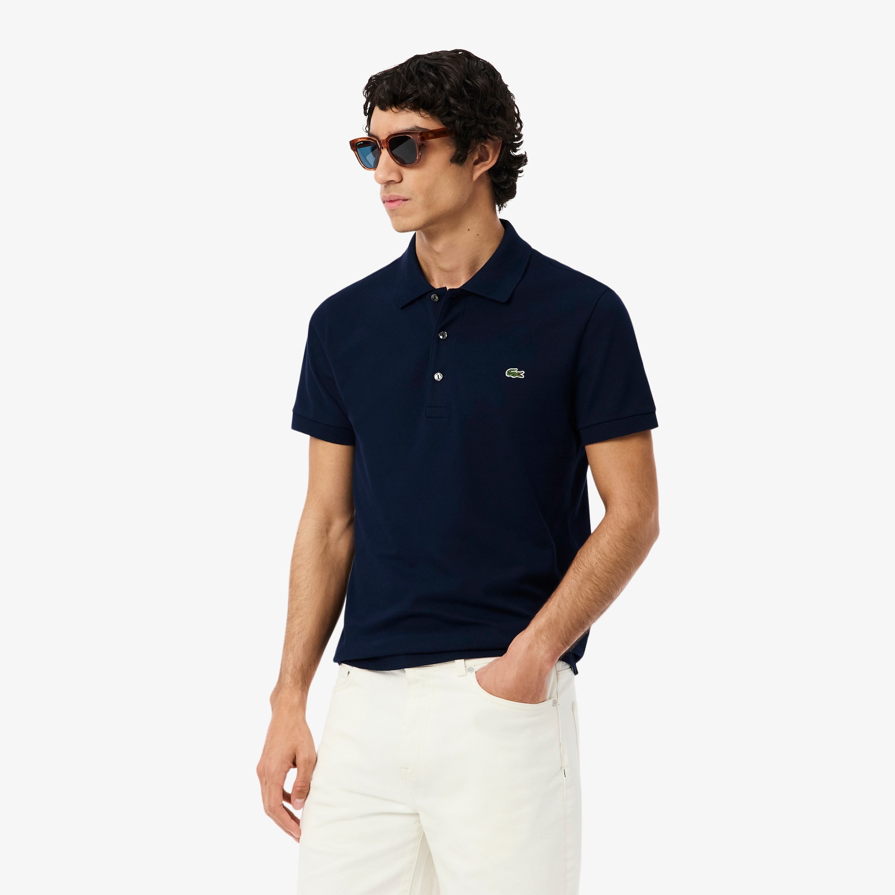 Slim Fit Stretch Piqu&eacute; Polo Shirt image number 0