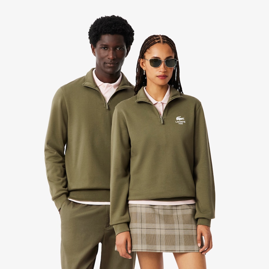 High Neck Zip-Up Print Sweatshirt image number 0