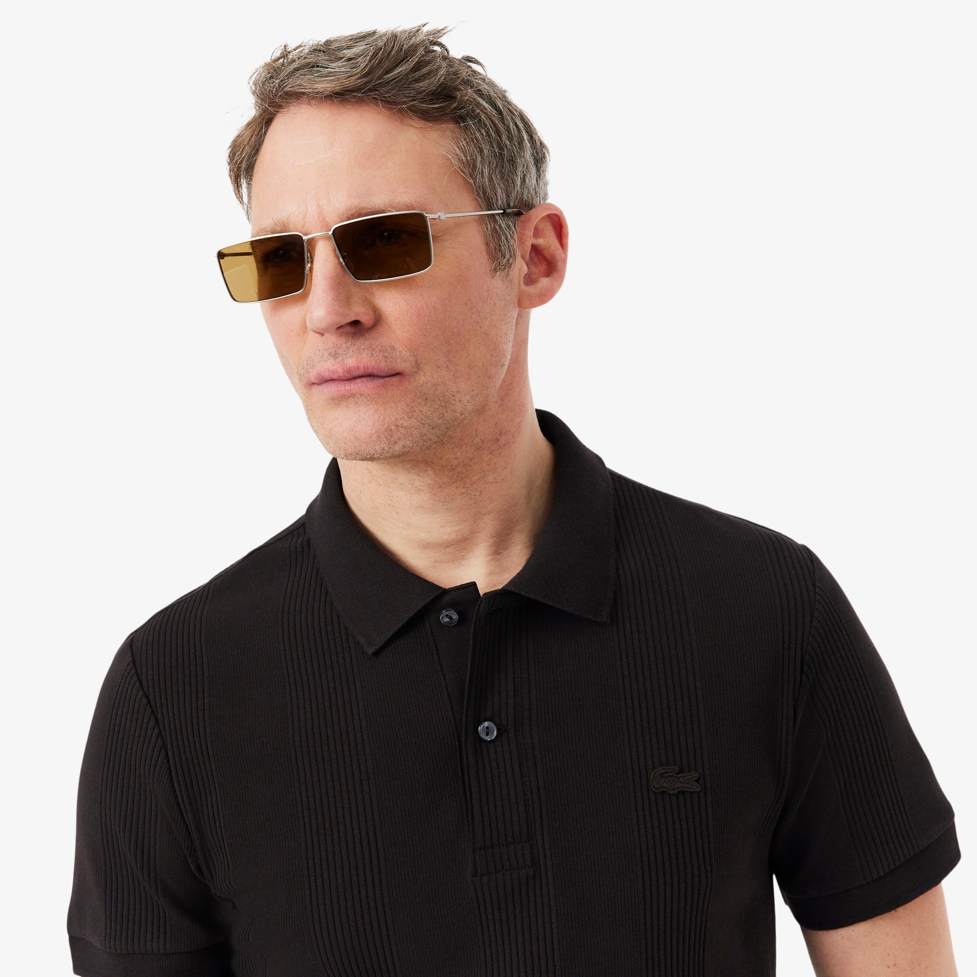 Classic Fit Ribbed Knit Polo Shirt image number 1
