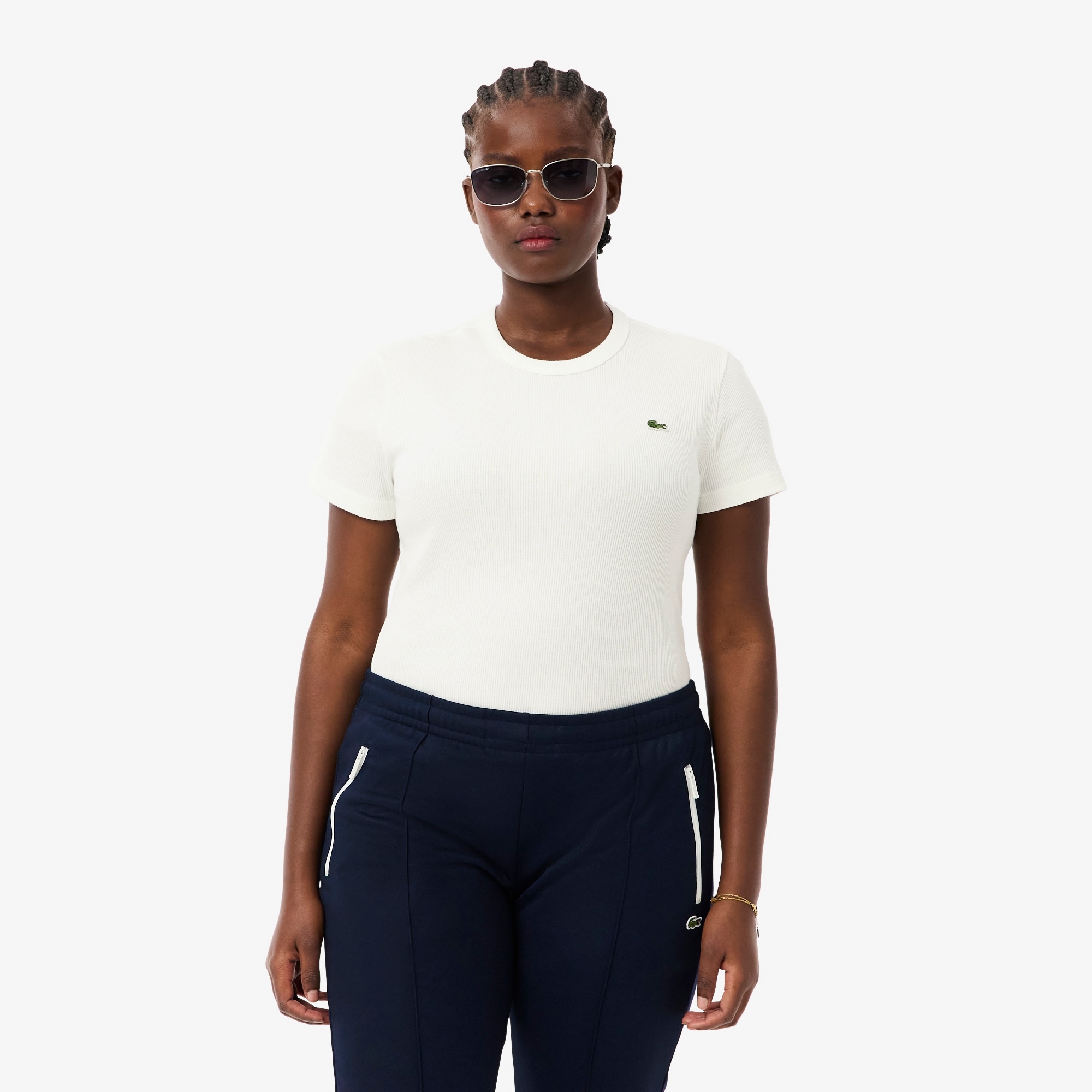 Slim Fit Ribbed Cotton T-shirt image number 6