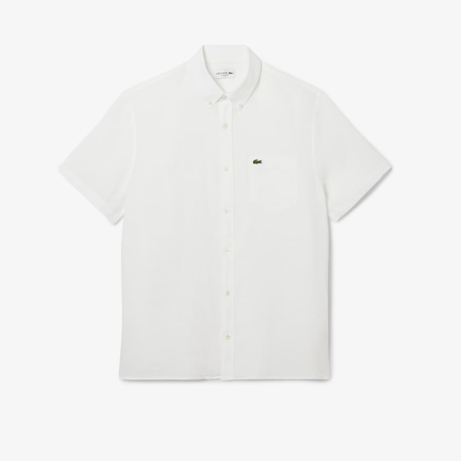 Men&rsquo;s Lacoste Short Sleeve Linen Shirt image number 3