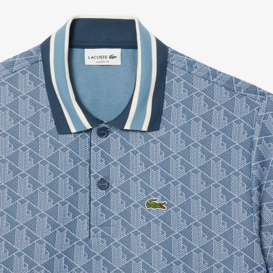 Classic Fit Monogram Jacquard Polo Shirt image number 4