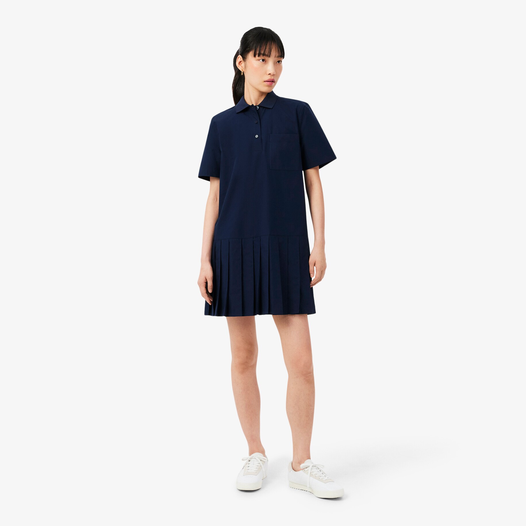 Short Sleeved Poplin Polo Dress image number 0