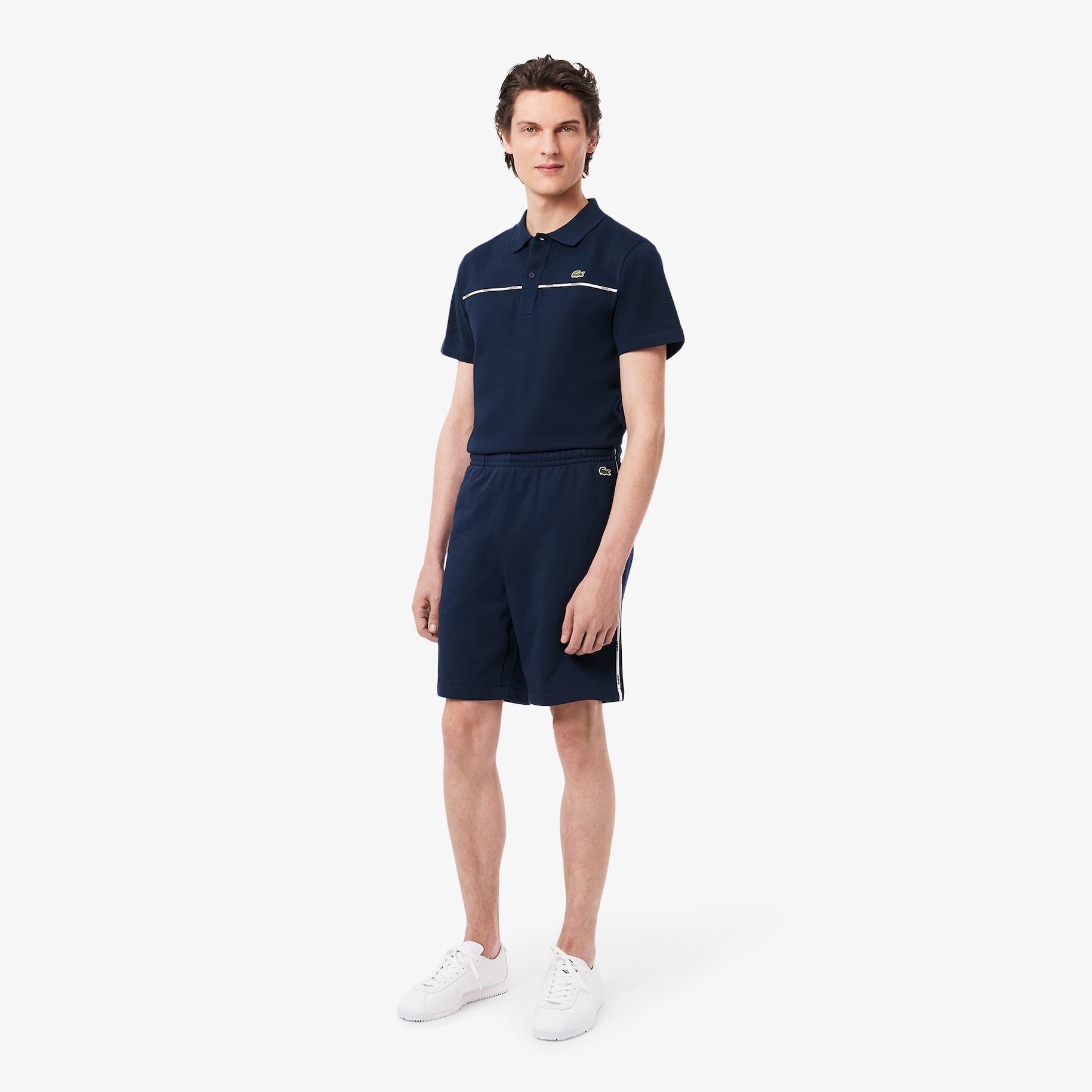 Logo Trim Cotton Fleece Shorts image number 0