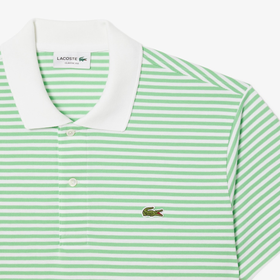 Classic Fit L.12.12 Striped Petit Piqué Polo Shirt image number 4