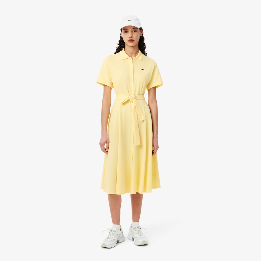 Flared Mini-Piqu&eacute; Polo Dress image number 0