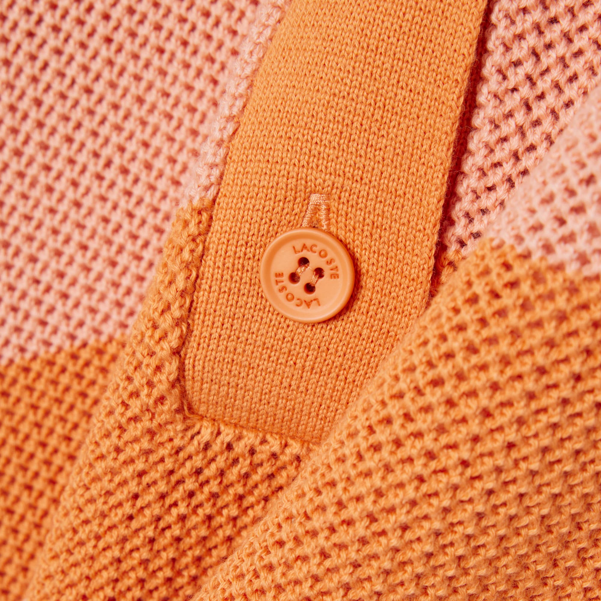 Striped Mesh Knit Polo Collar Sweater image number 5