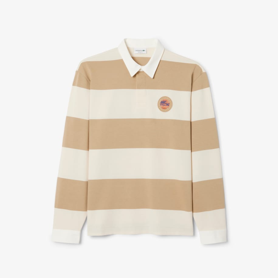 Relaxed Fit Striped Rugby Polo Shirt image number 3