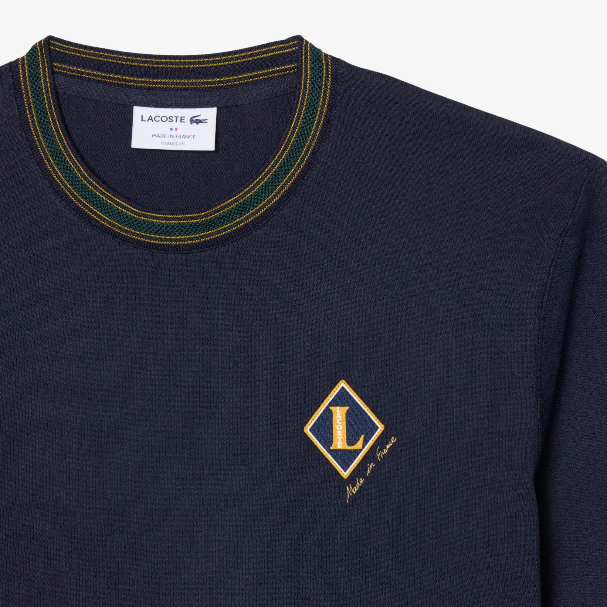 French Made Badge Accent Striped T-shirt image number 4