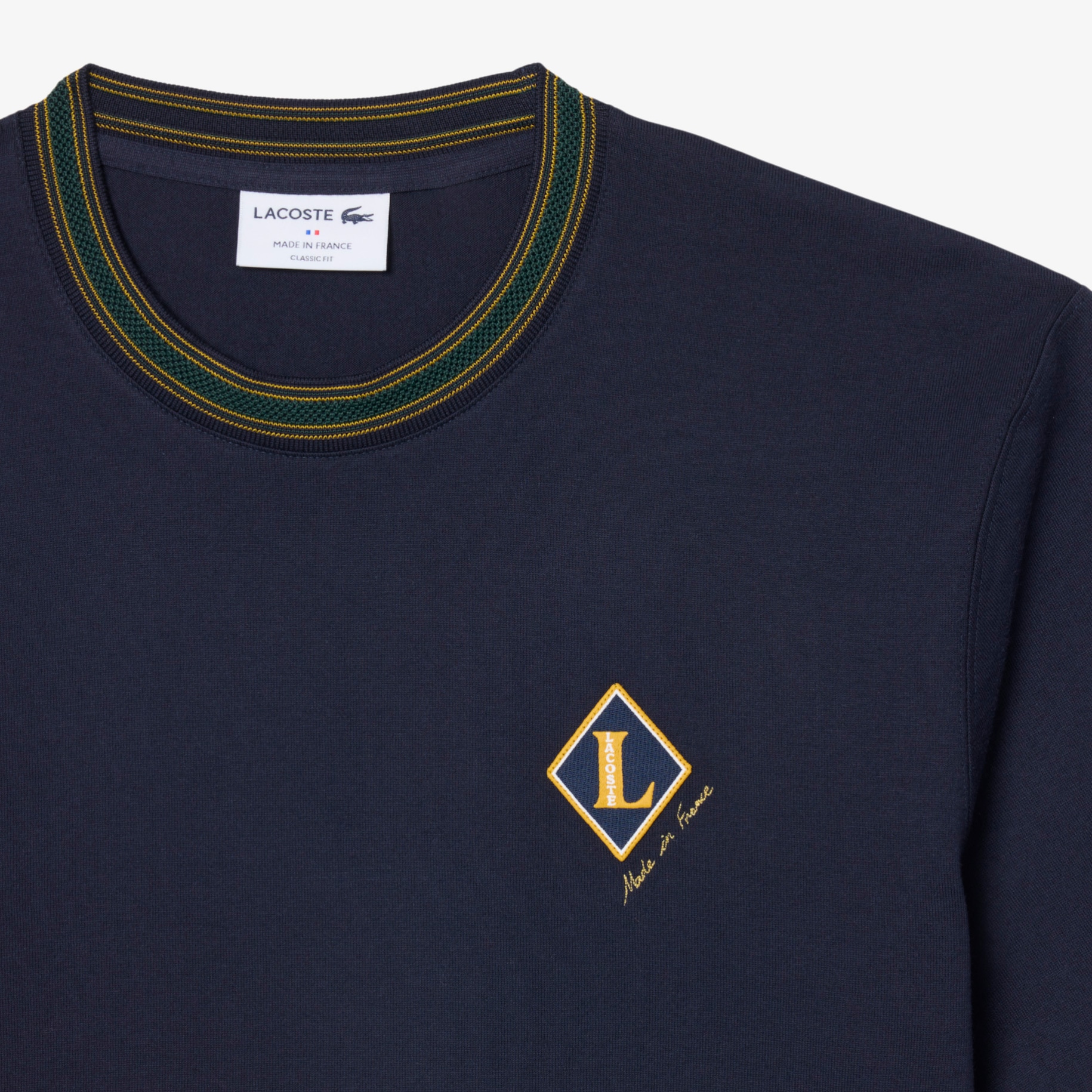 French Made Badge Accent Striped T-shirt image number 4