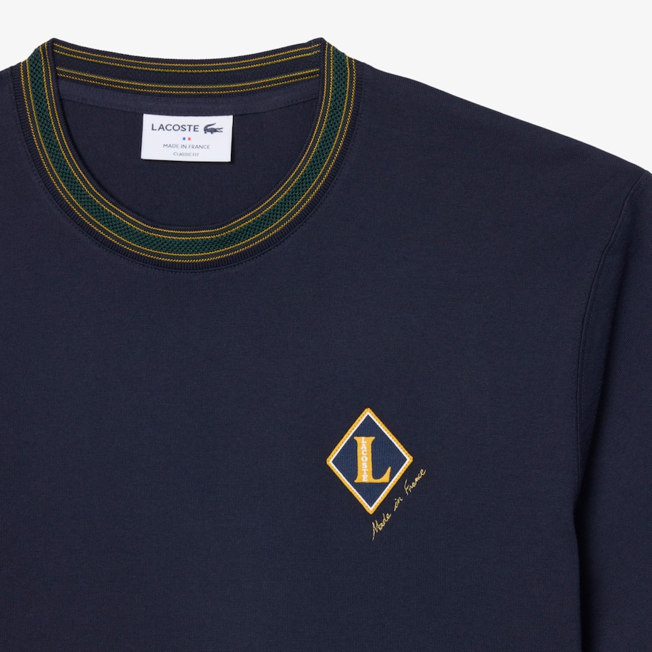 French Made Badge Accent Striped T-shirt image number 4