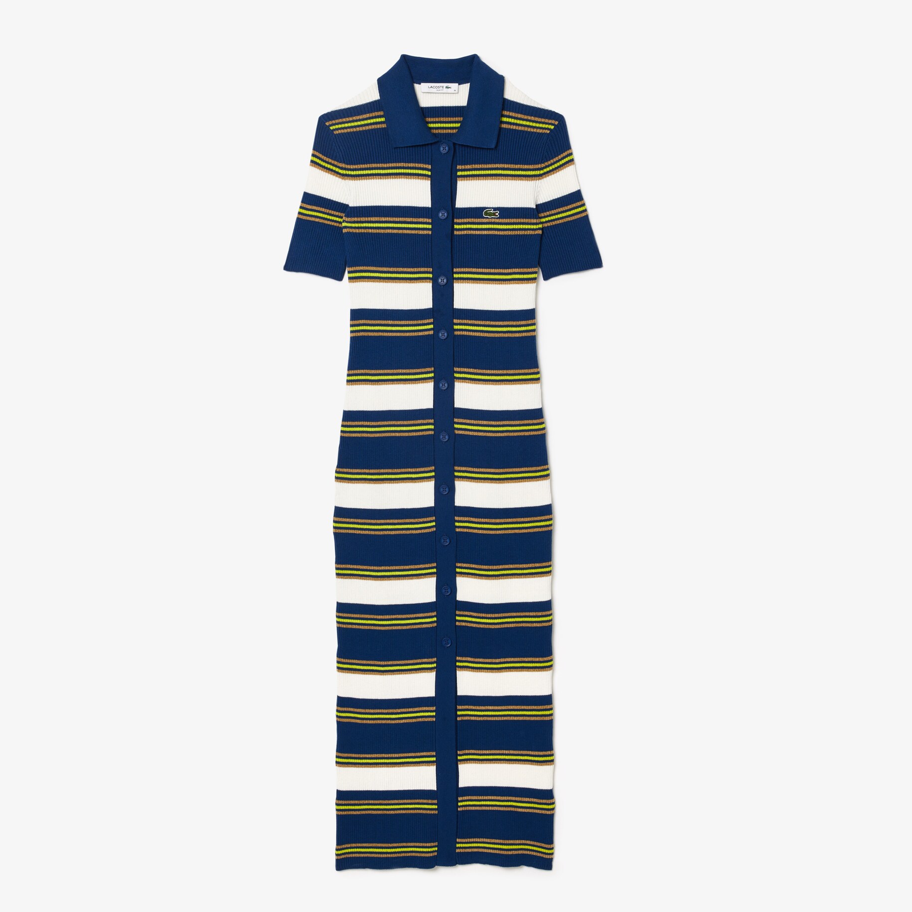 Striped Rib Knit Shirt Dress image number 3
