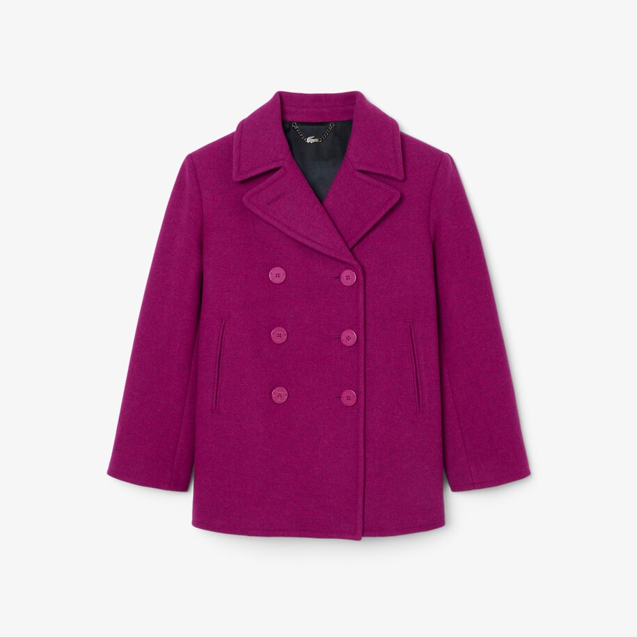 Runway Slub Wool Pea Coat image number 3