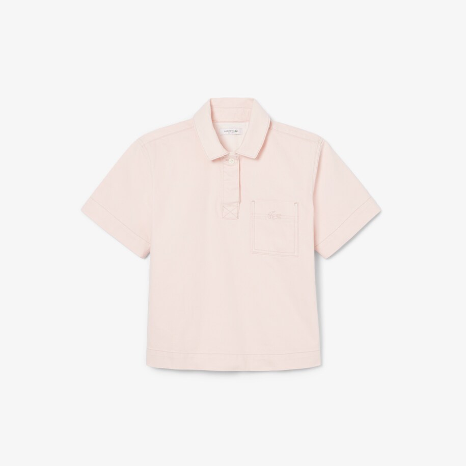 Oversized Denim Polo Shirt image number 3