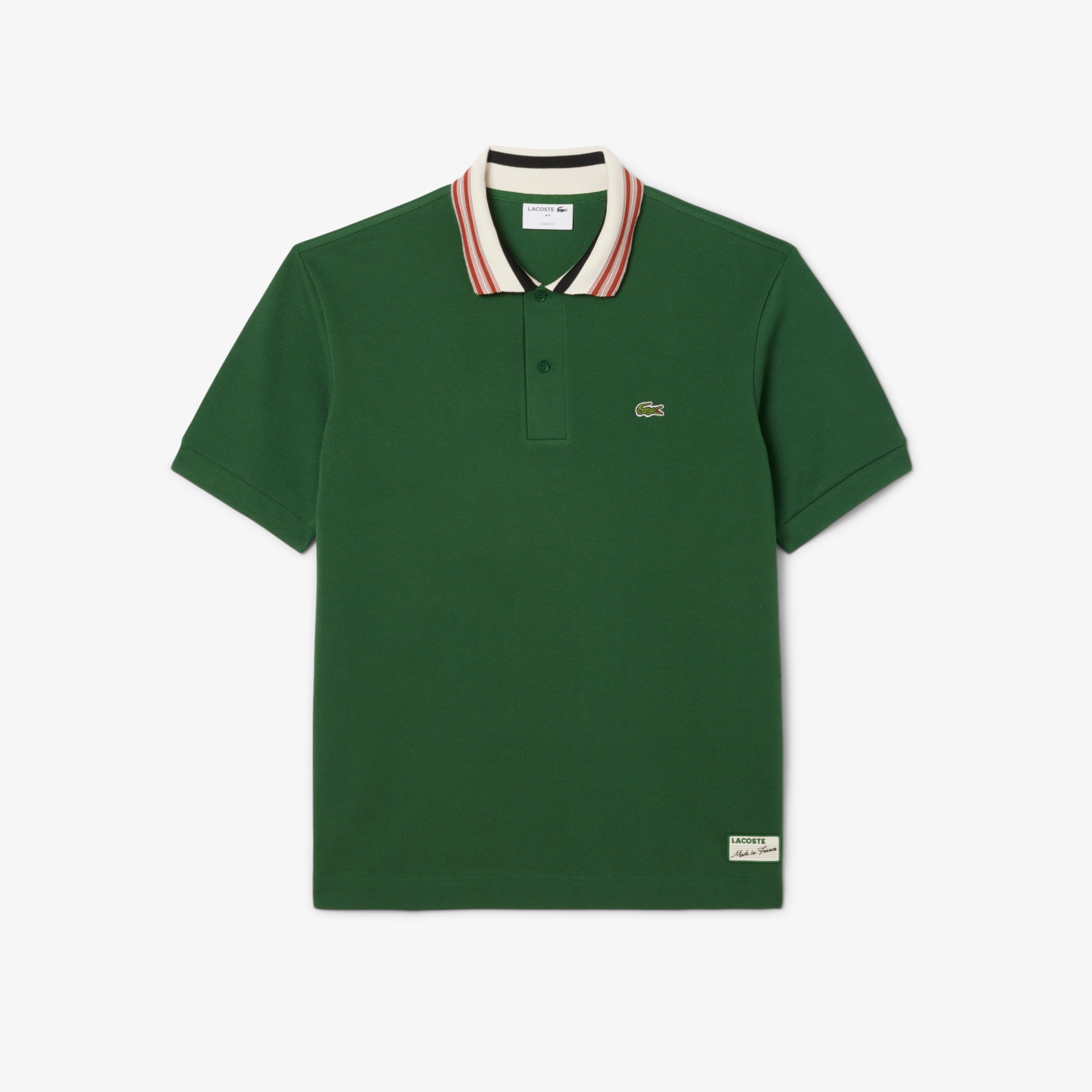 French Made Classic Fit Stripe Collar Polo Shirt image number 3