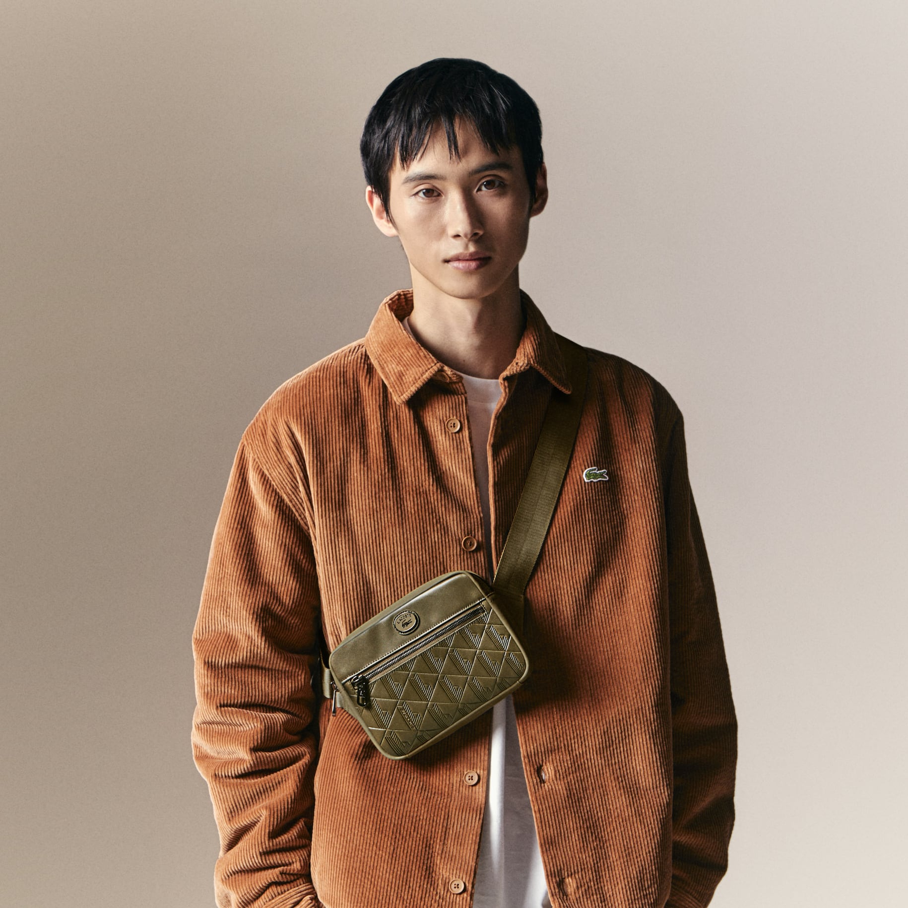 Leather Monogram Print Shoulder Bag image number 5