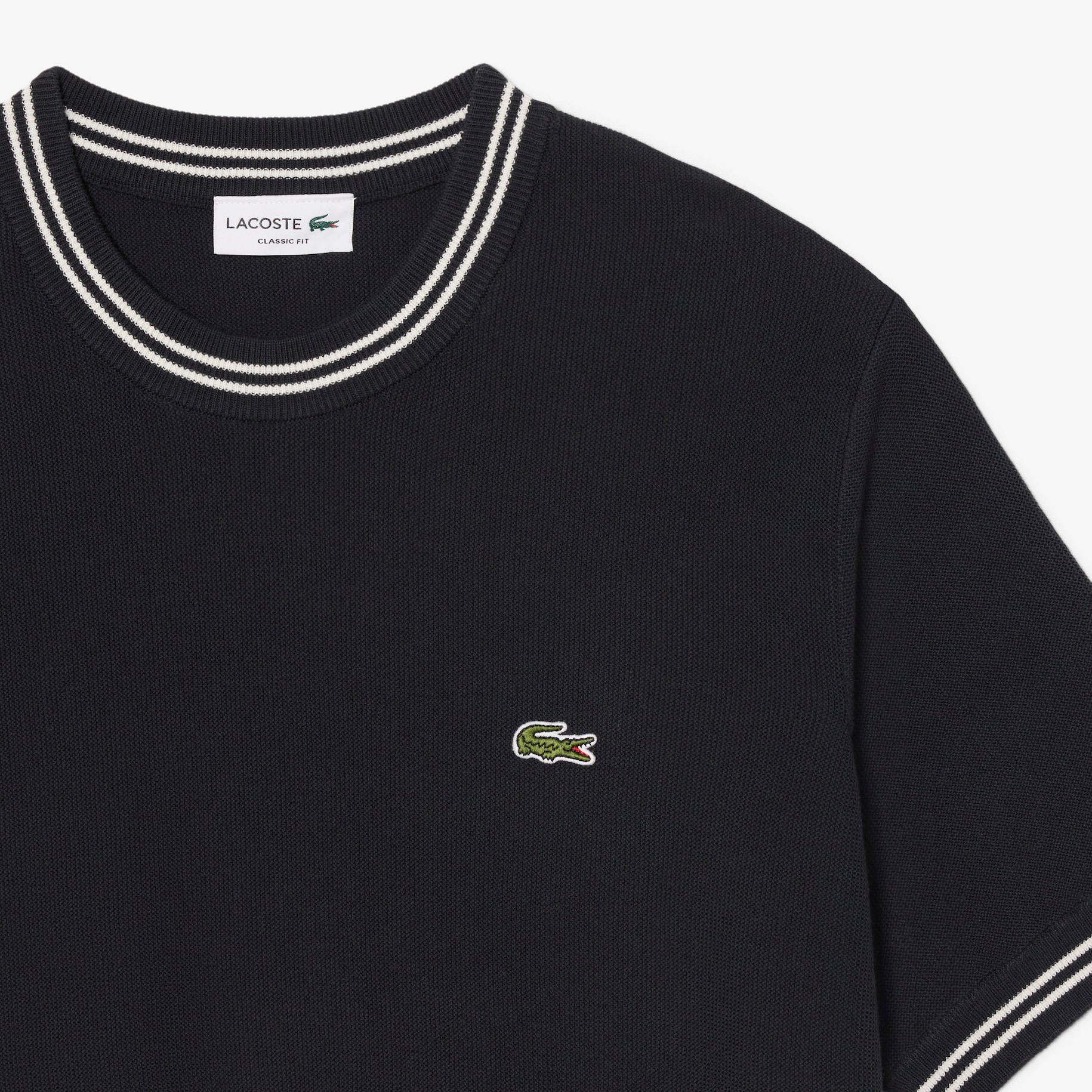 Classic Fit Stripe Detail Knit T-Shirt image number 4