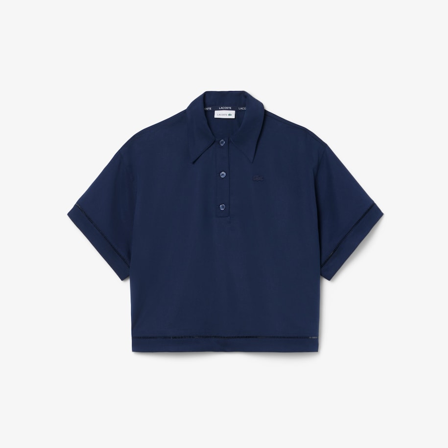 Oversized Fluid Twill Polo Shirt image number 0