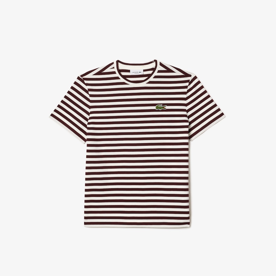 Women's Lacoste Loose Fit Striped Cotton Jersey T-Shirt image number 3