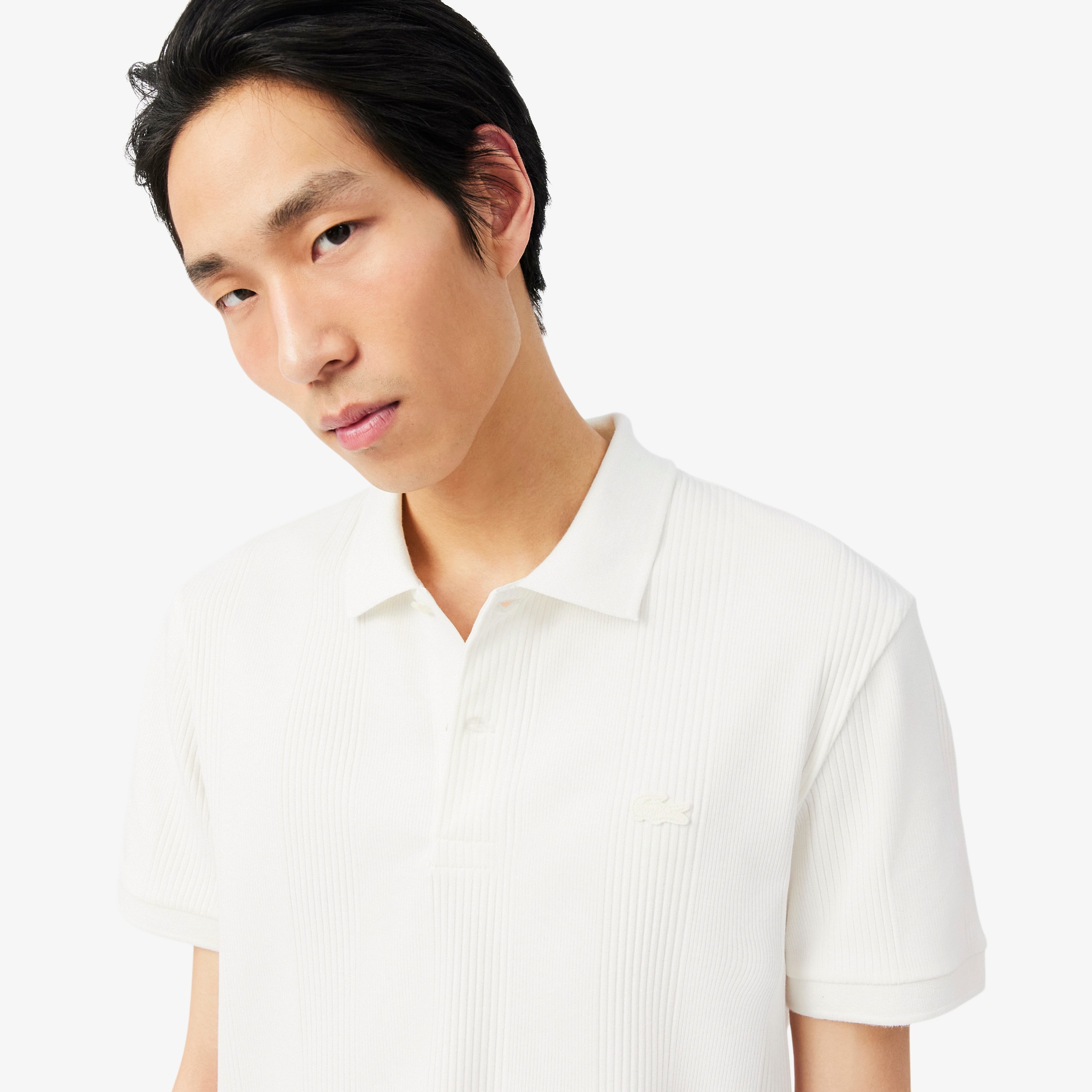 Classic Fit Ribbed Knit Polo Shirt image number 1