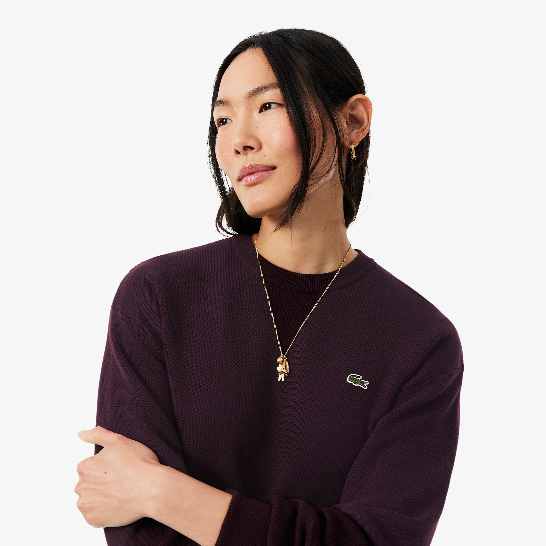 Relaxed Fit Cotton Crew Neck Sweater image number 1