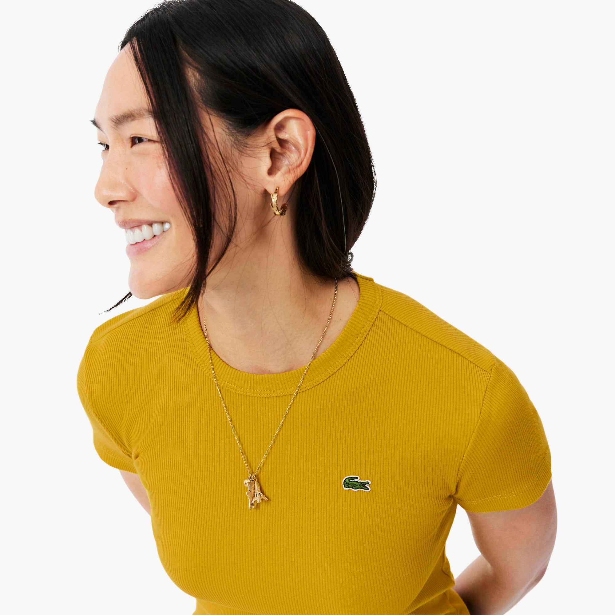 Slim Fit Ribbed Cotton T-shirt image number 1