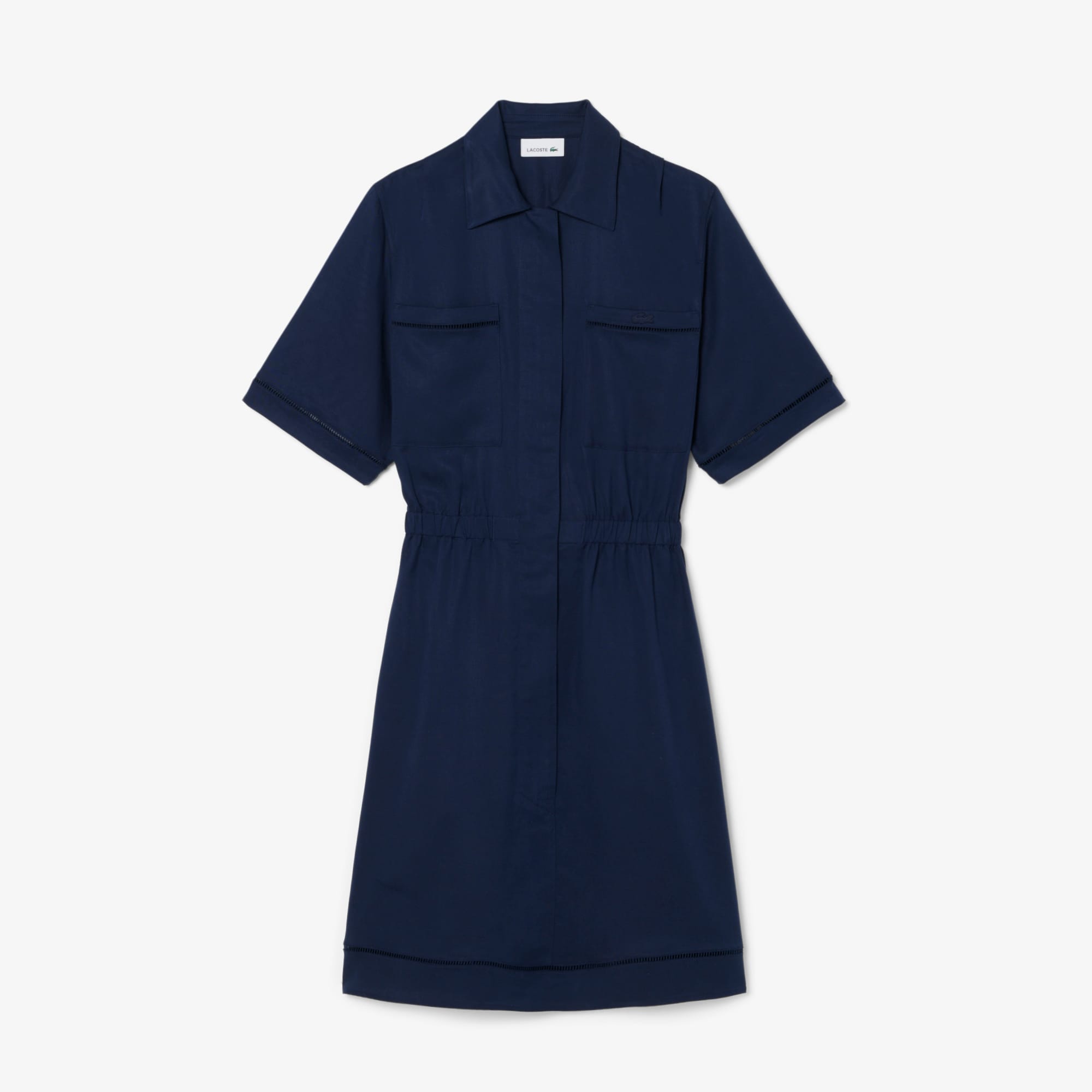 Fluid Linen Blend Shirt Dress image number 3
