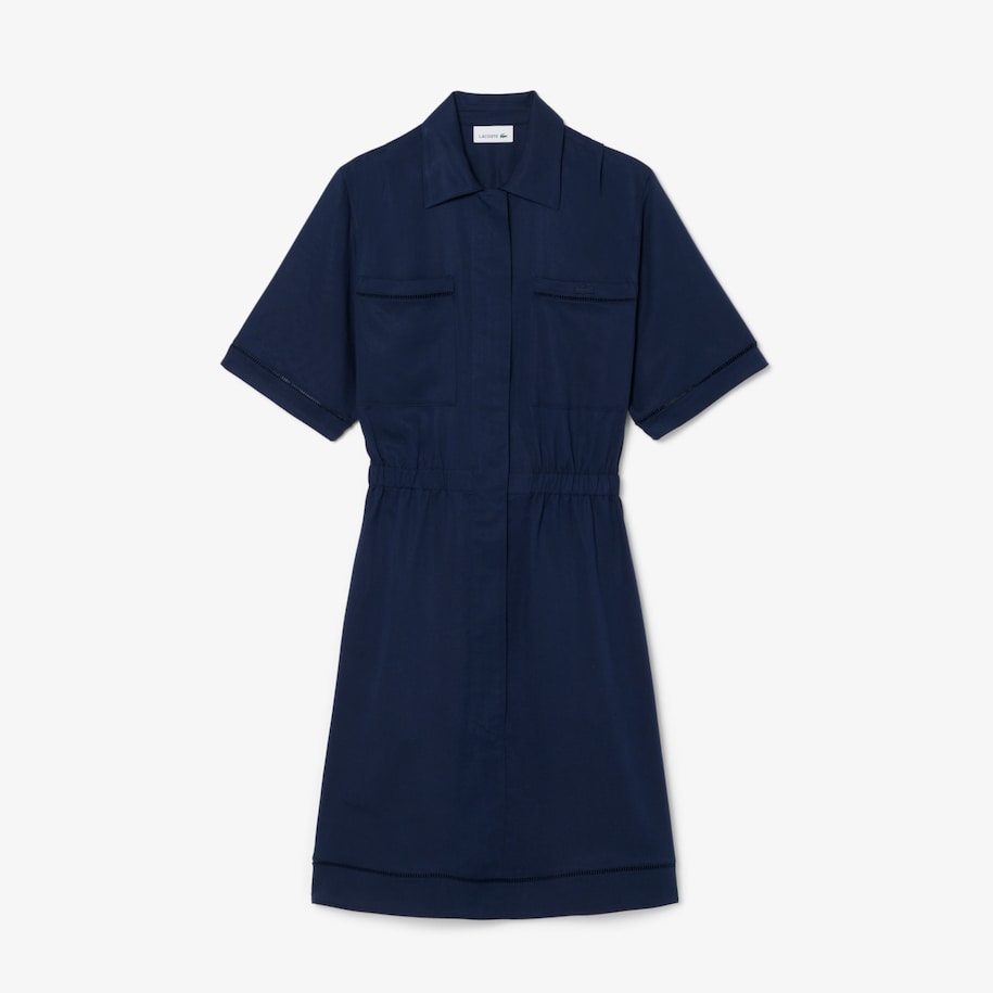 Fluid Linen Blend Shirt Dress image number 3