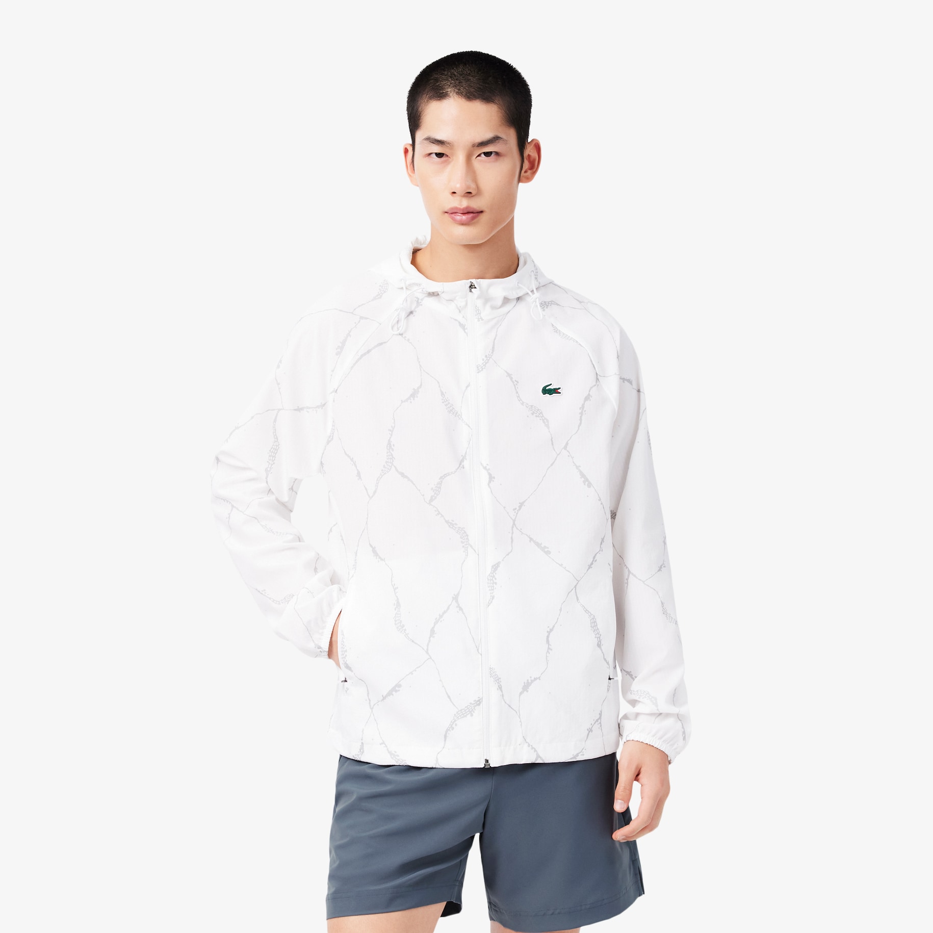 Reflective Crocodile Print Tennis Jacket image number 0