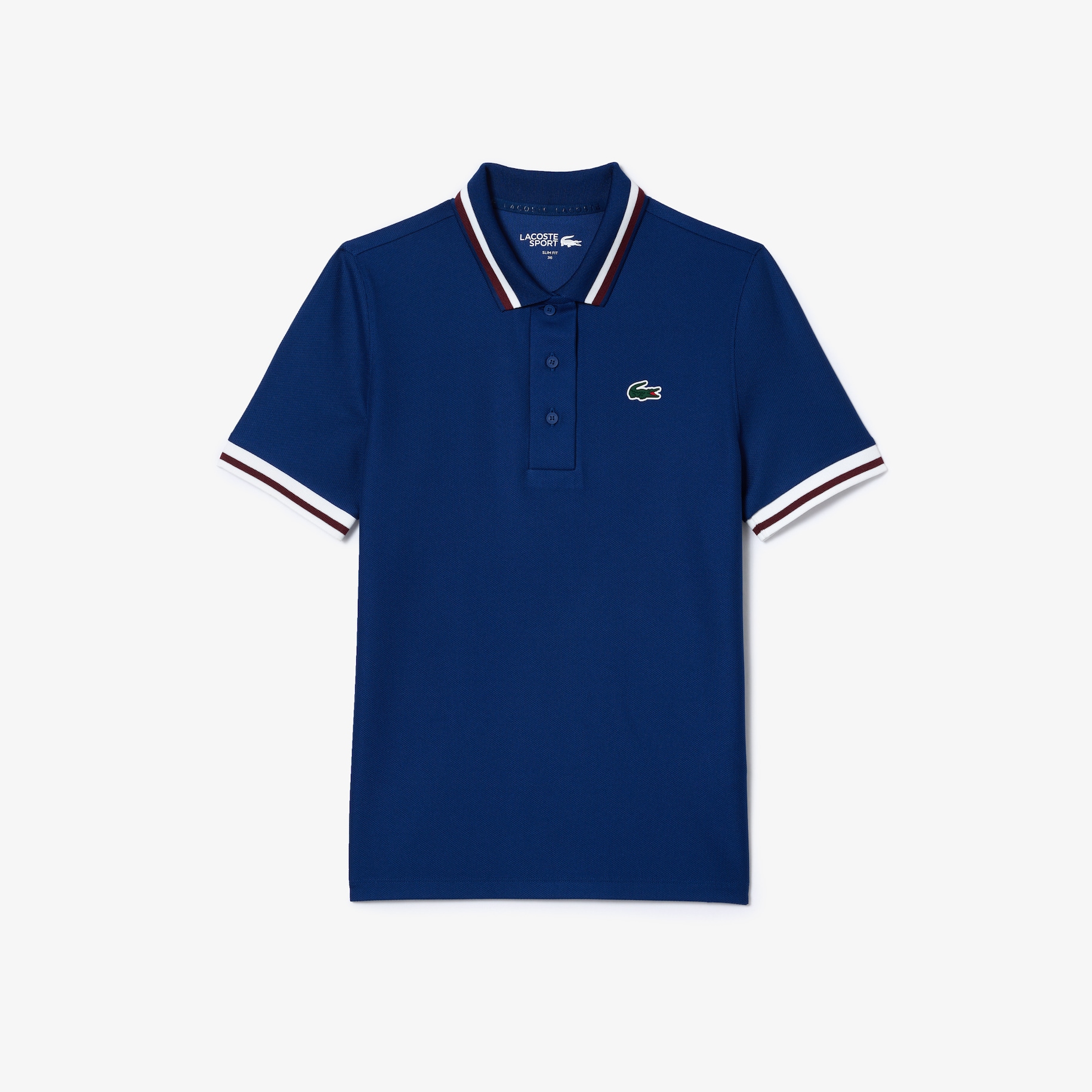 Piqué Tennis Polo Shirt with Contrast Striped Collar image number 3