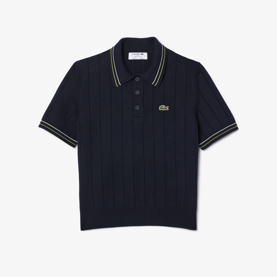 French Made Ribbed Cotton Polo Shirt image number 3