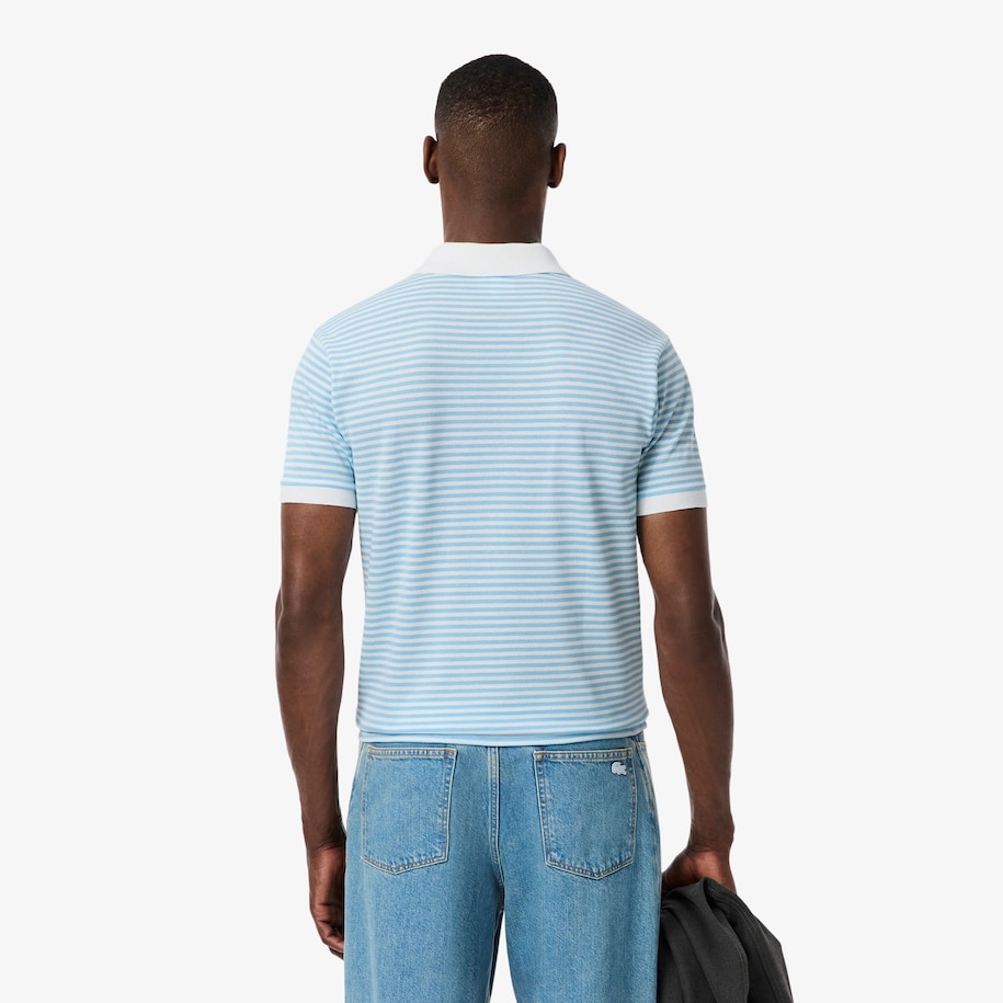 Classic Fit L.12.12 Striped Petit Piqué Polo Shirt image number 2
