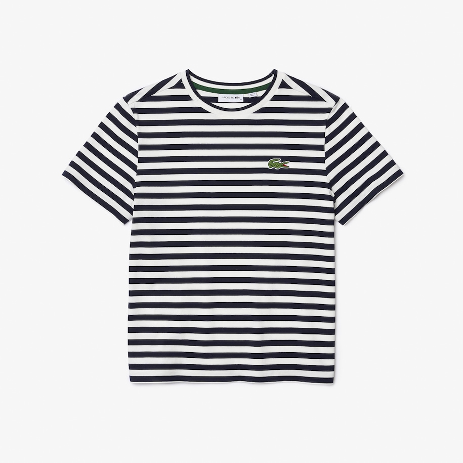 Women's Lacoste Loose Fit Striped Cotton Jersey T-Shirt image number 4