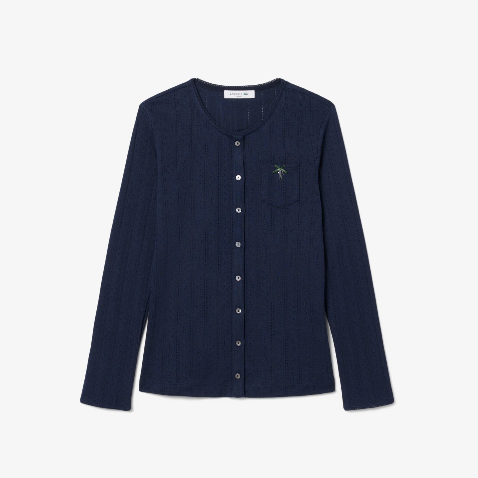 Slim Fit Pointelle Cardigan image number 3