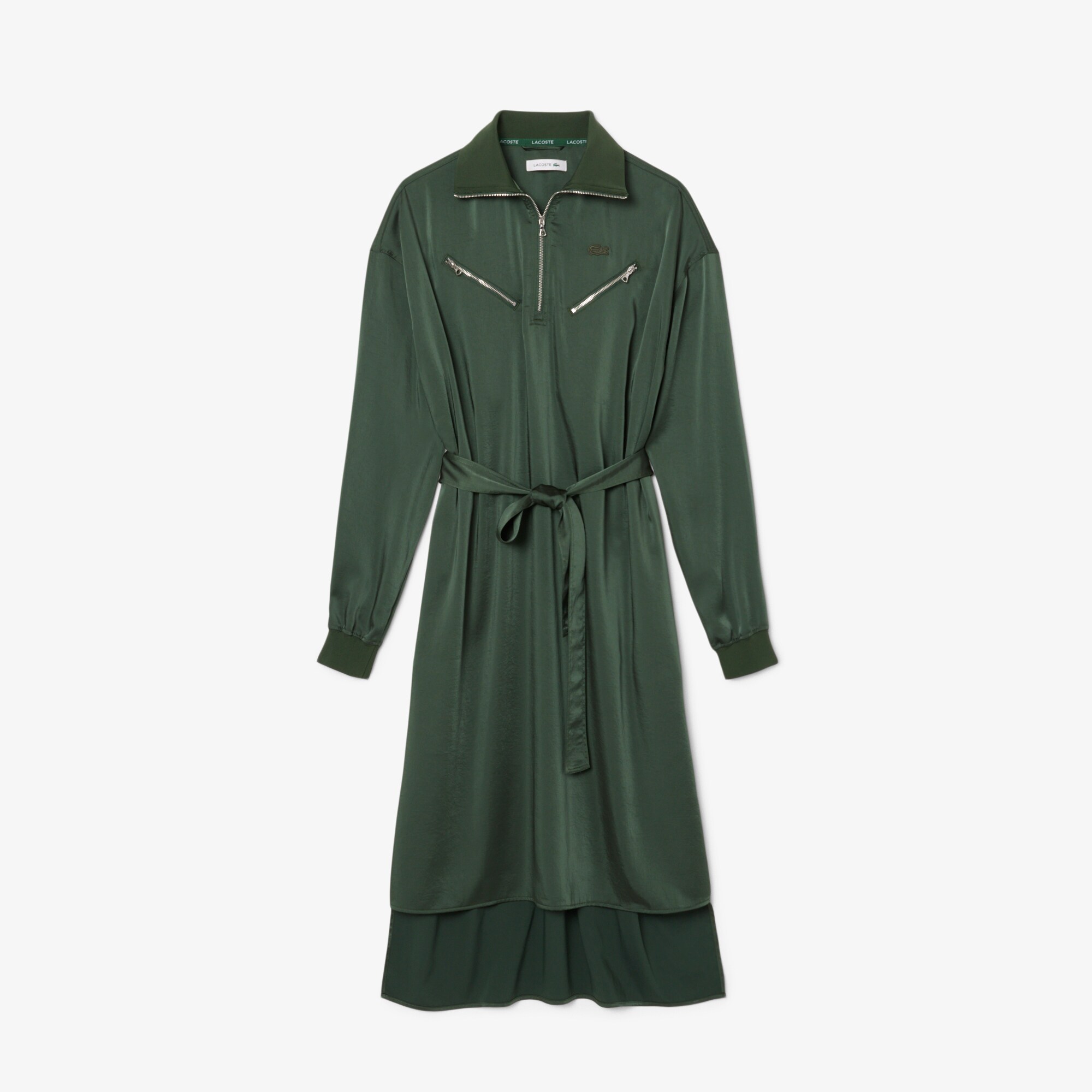 Long Sleeved Fluid Belted Dress image number 3