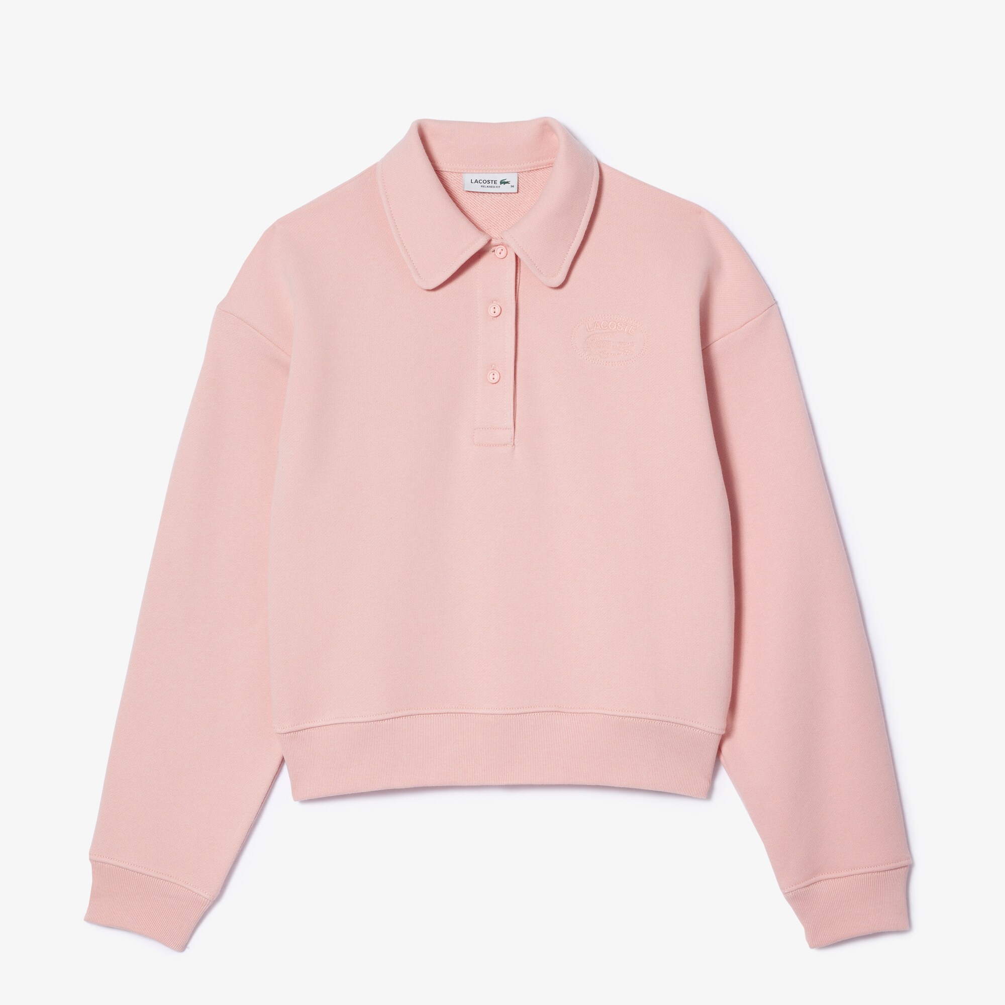 Polo Collar Lacoste Embroidered Sweatshirt image number 3