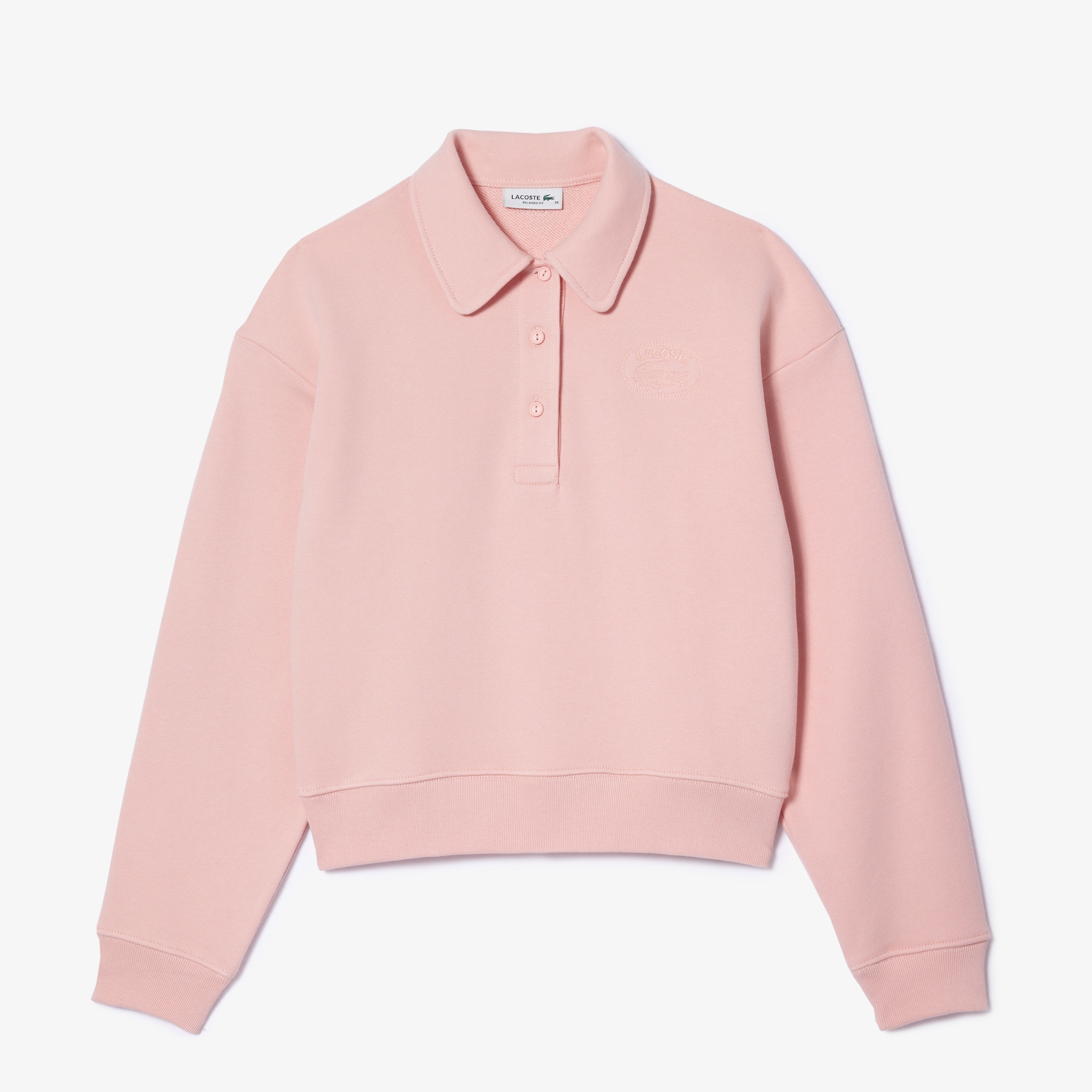 Polo Collar Lacoste Embroidered Sweatshirt image number 3