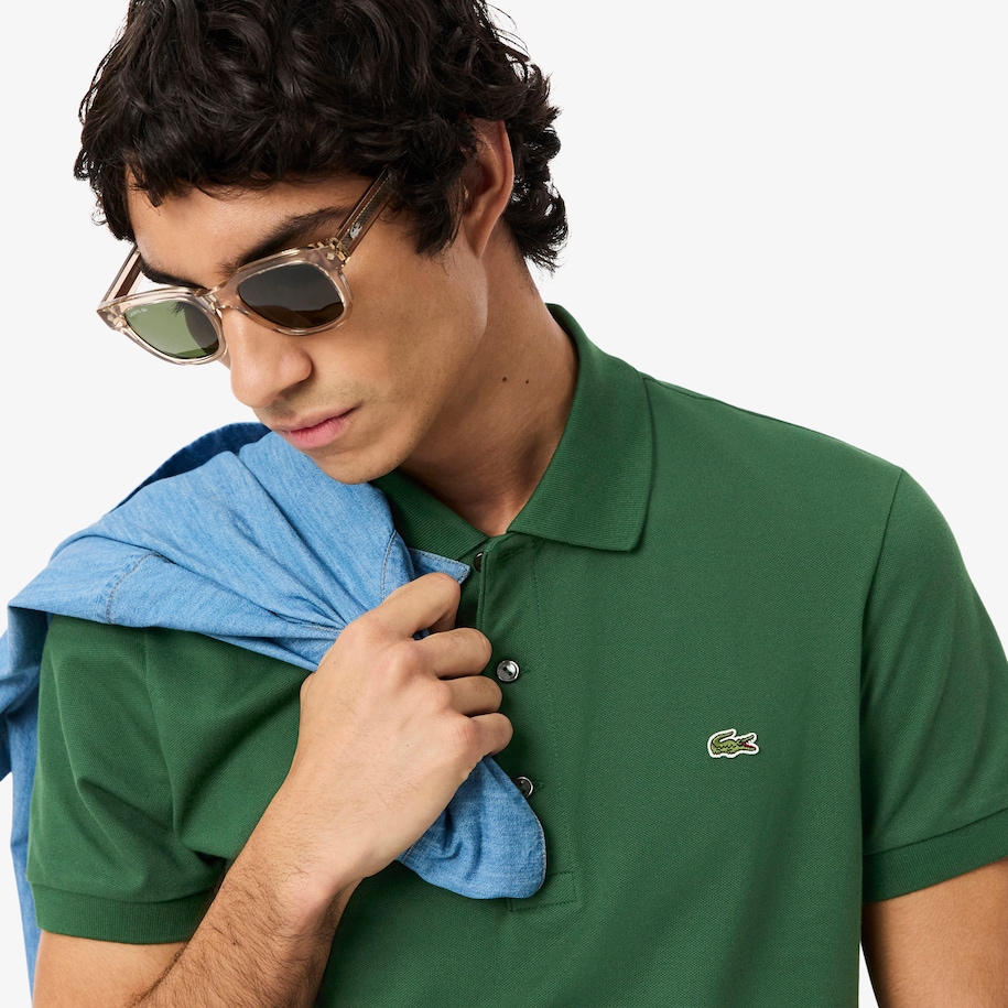 Slim Fit Stretch Piqué Polo Shirt image number 1