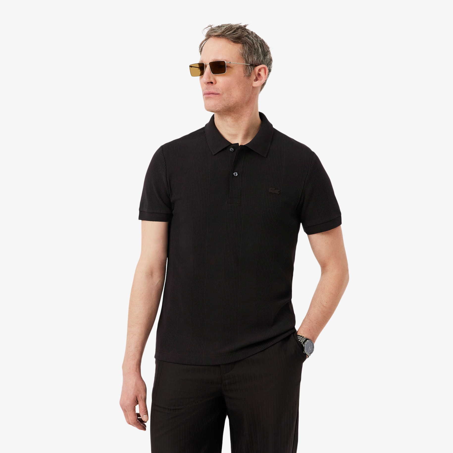 Classic Fit Ribbed Knit Polo Shirt image number 0