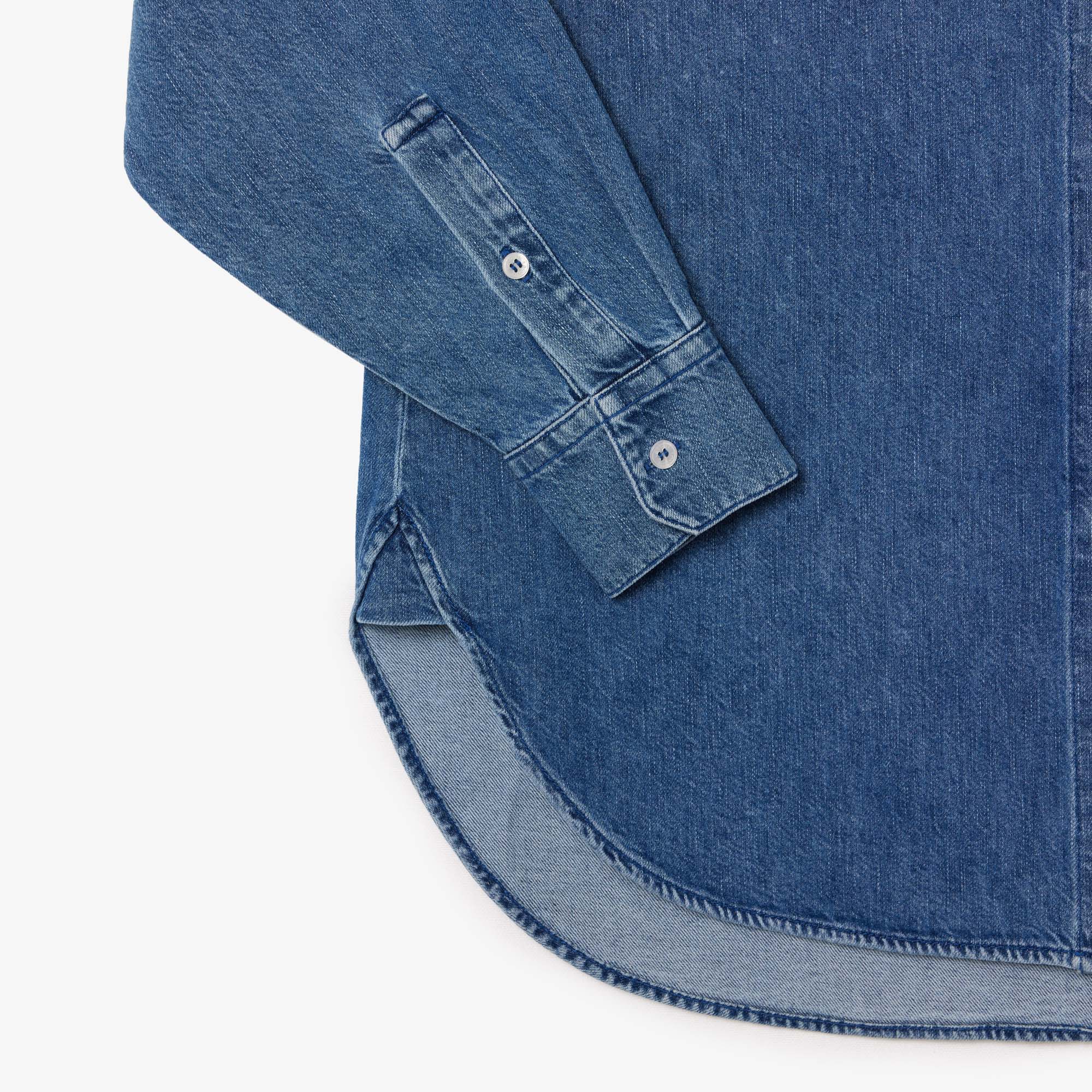 Women's Lacoste Oversized Cotton Denim Shirt image number 5