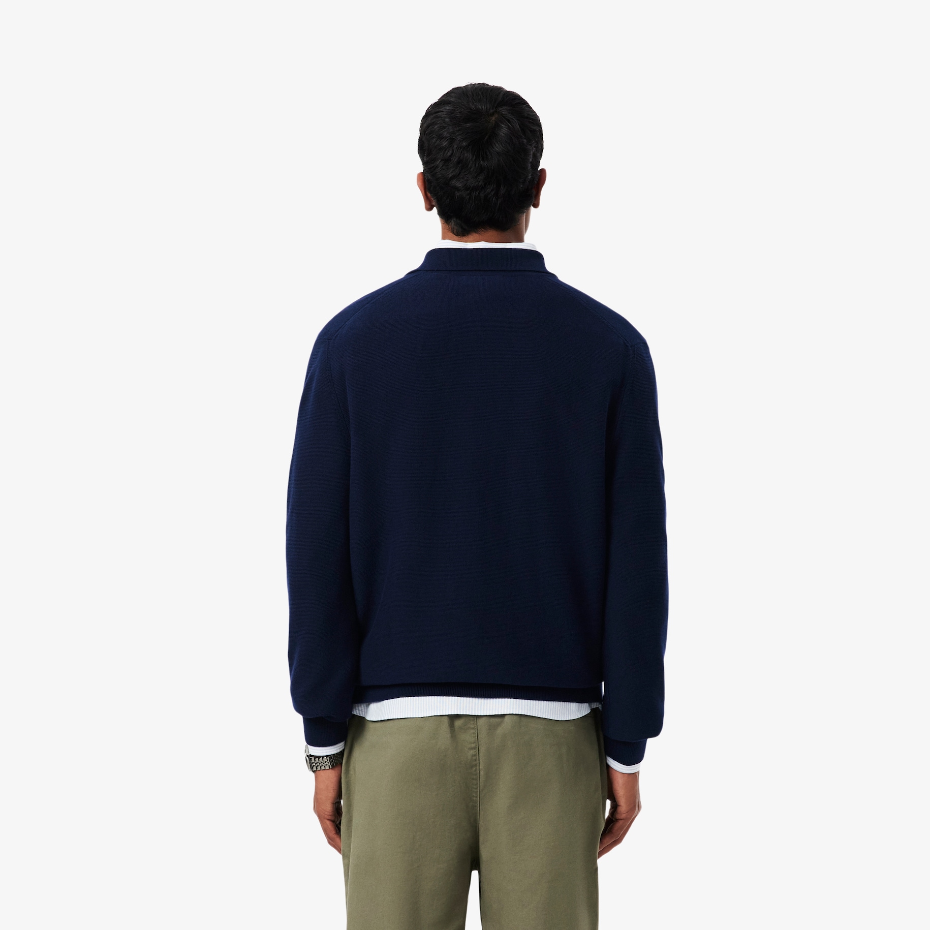 Classic Fit Long Sleeved Knitted Polo Shirt image number 2