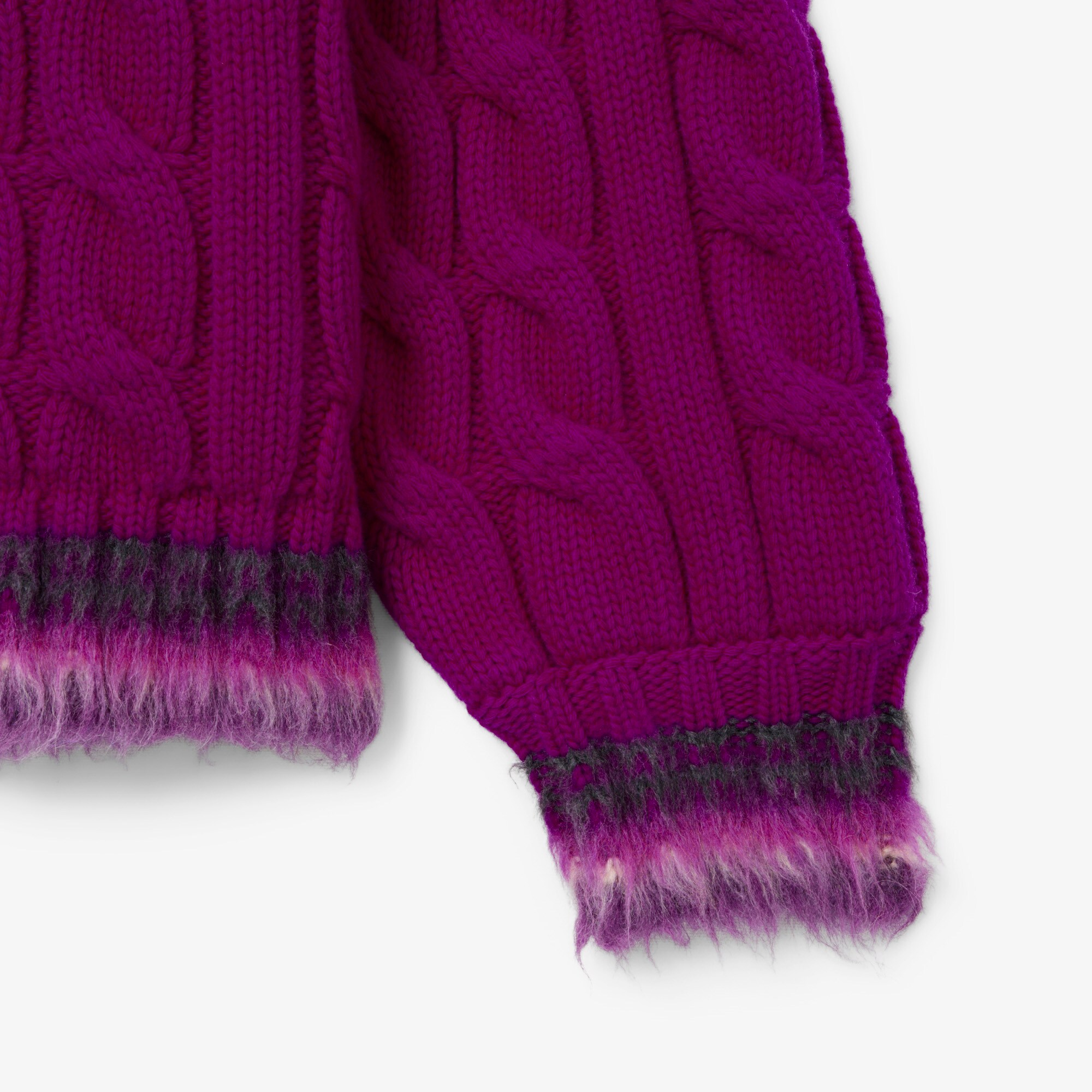 Runway Wool Polo Collar Cable Knit Sweater image number 6