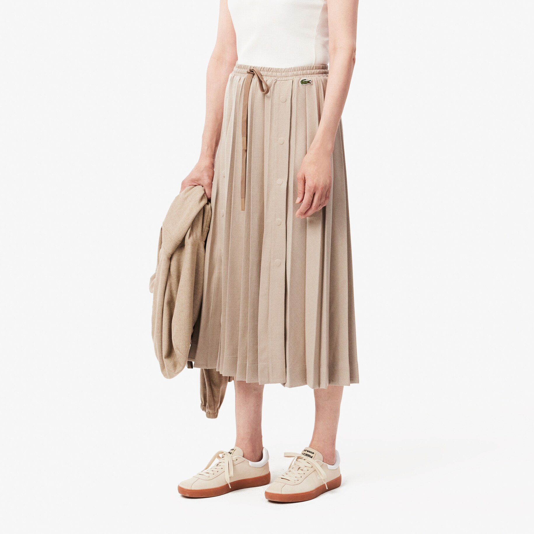 Long Pleated Flannel Skirt image number 1
